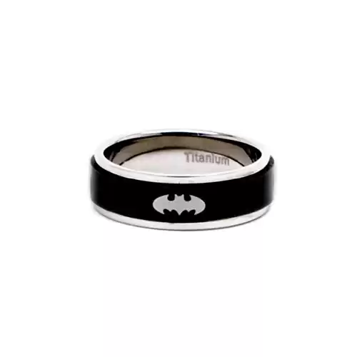 Men's Titanium Batman Spinner Ring