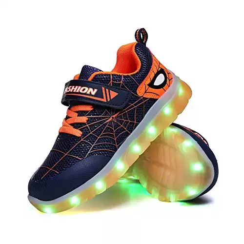 Spiderman Boys Light Up Flashing LED Casual Shoes