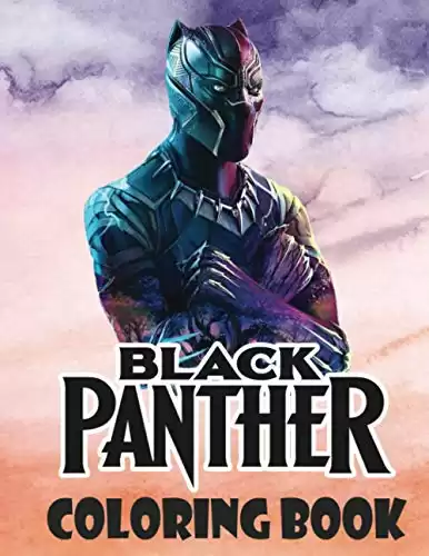 Black Panther Fun Coloring Gift Book with Cartoon Characters for Kids
