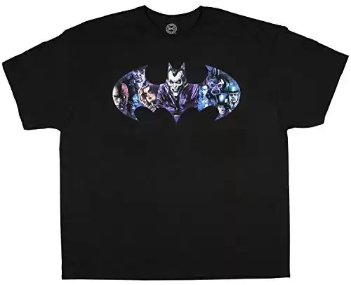 Joker and Villains Bat Logo Men's T-Shirt (3XL) Black