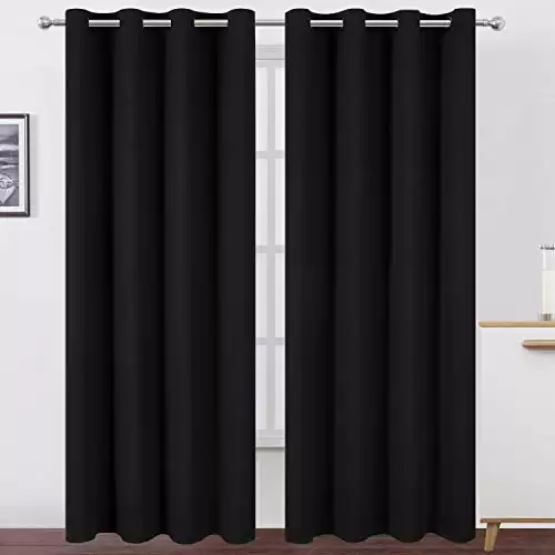 LEMOMO Blackout Curtains 52 x 84 inch/Black Curtains