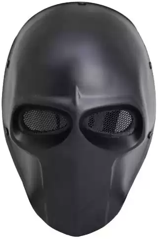 COOL Wire Mesh Full Face Protection Paintball CS Airsoft Black Skull Mask