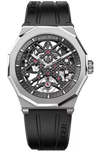 Agelocer Automatic Watches for Men Skeleton Mechanical Luminous Luxury