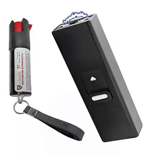 Mini Keychain Taser Slider Stun Gun Pepper Spray Self Defense Kit