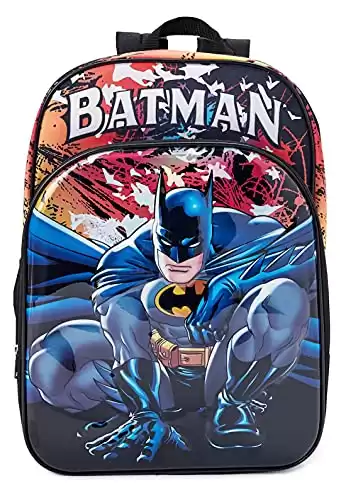 WarnerBros Batman Brute Force Boys Full Size Backpack, Multi, 16 Inch