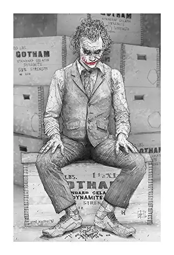 Why so Serious? Giclee print of pencil drawing of Heath Jedger as the Joker from the Dark Knight