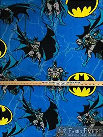Fleece Printed Antipill Winter Fabric Batman Logo and Thunder  58" Wide/Sold by The Yard