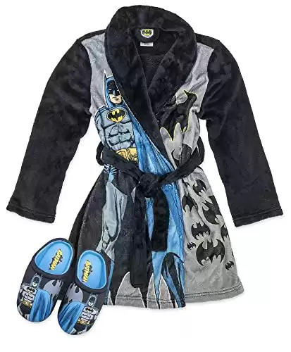 Batman Boys Polyester Robe Pajamas, Size 8 Black