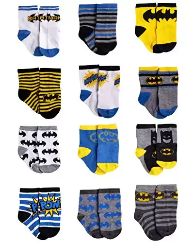 12 Pack Socks: Batman (0-6 Months)