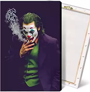 Joker Smoking Wall Art Framed