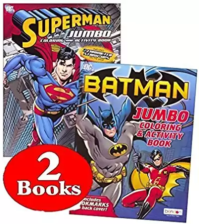 DC Comics Batman & Superman Coloring and Activity Book Set