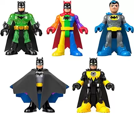 Fisher-Price Imaginext DC Super Friends Batman 80th Anniversary Collection, Figure 5-Pack, Amazon Exclusive