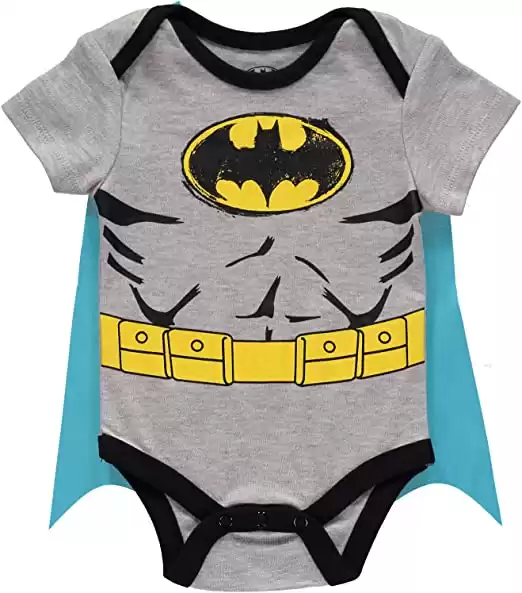 Batman Superman Onesies Bodysuit with Detachable Cape, 3-6 Months